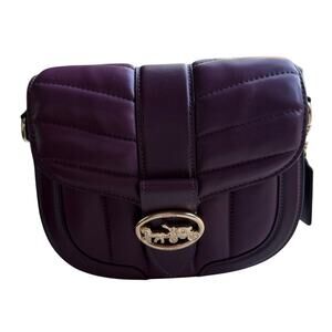 Coach Georgie Saddle Bag & Wallet (color: boysenberry/gold hardware)